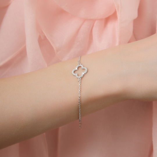 Браслет из серебра с фианитами