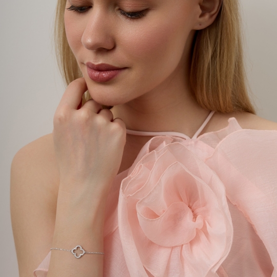 Браслет из серебра с фианитами