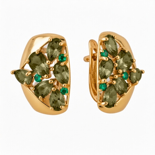 Серьги из лимонного золота с бриллиантами