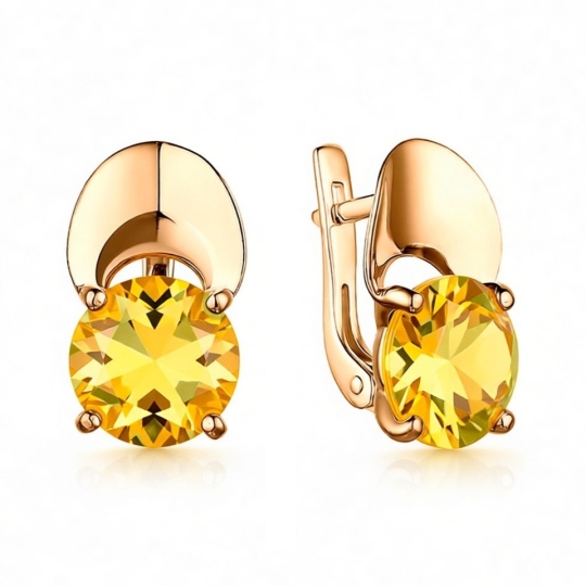 Серьги из золота с фианитами