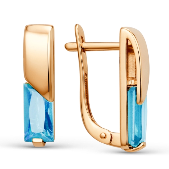 Кольцо из золота с ситаллом топаз Swiss