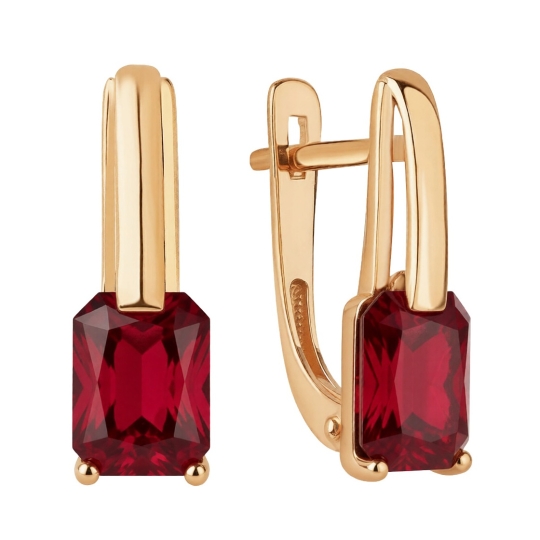 Серьги из золота с топазами и фианитами