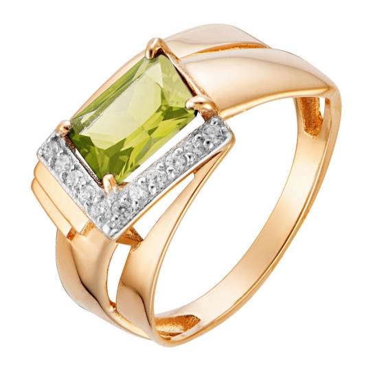 Кольцо из золота с бриллиантами и сапфировым корундом