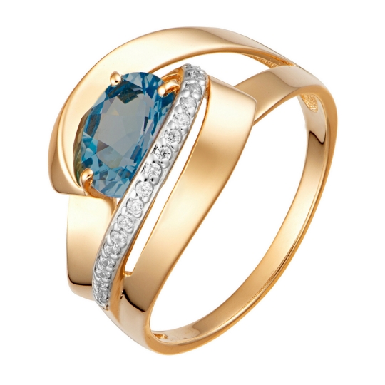 Кольцо из золота с фианитами