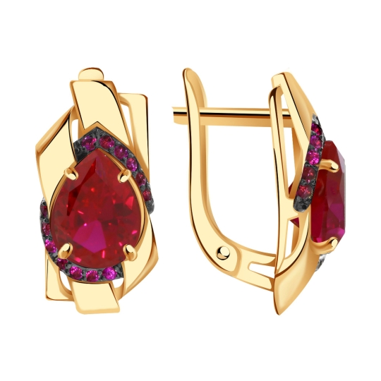 Серьги из золота с фианитами