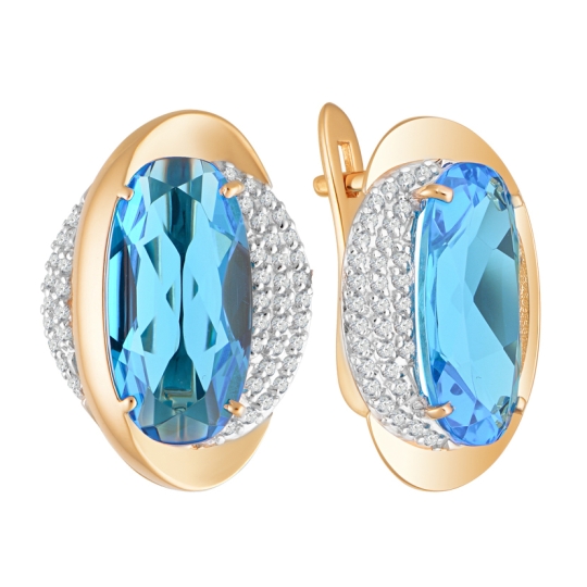 Серьги из золота с фианитами