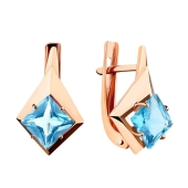 Серьги из золота с топазами Swiss