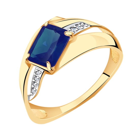 Кольцо из золота с фианитами