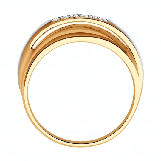 Кольцо из серебра с наноситаллом топаз London и фианитами