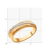 Кольцо из серебра с позолотой и бриллиантами