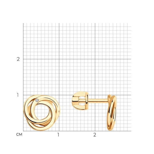 Одиночная серьга из серебра 