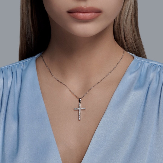 Подвеска из серебра с бриллиантом