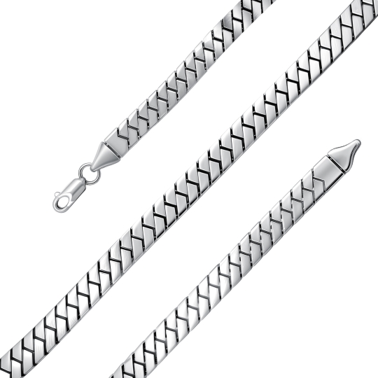 Браслет из серебра с чернением плетения "Бисмарк"