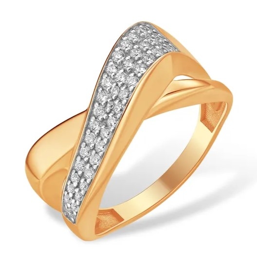 Кольцо из серебра с фианитами