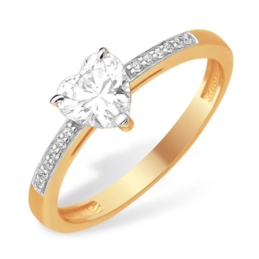 Кольцо  из серебра с гранатами и красными фианитами