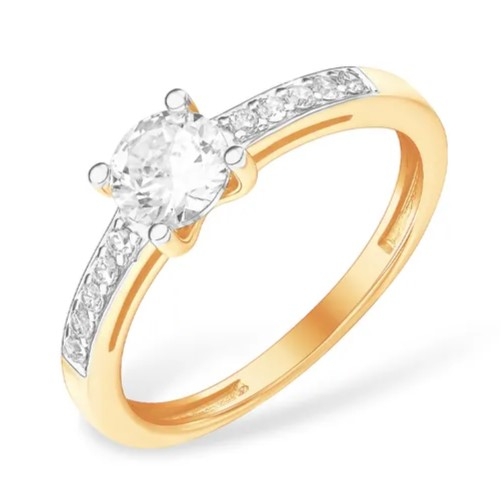 Кольцо из серебра с черными фианитами