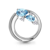 Подвеска из серебра с топазами Swiss и фианитами