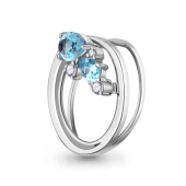 Подвеска из серебра с топазами Swiss и фианитами