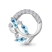 Подвеска из серебра с топазами и фианитами