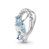 Подвеска из серебра с топазами и фианитами