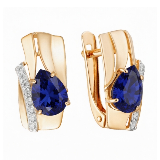 Серьги из белого золота с топазами