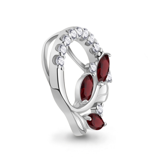 Подвеска из серебра с агатом и фианитами