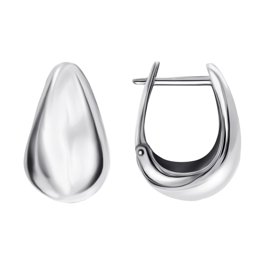 Серьги из серебра с фианитами 