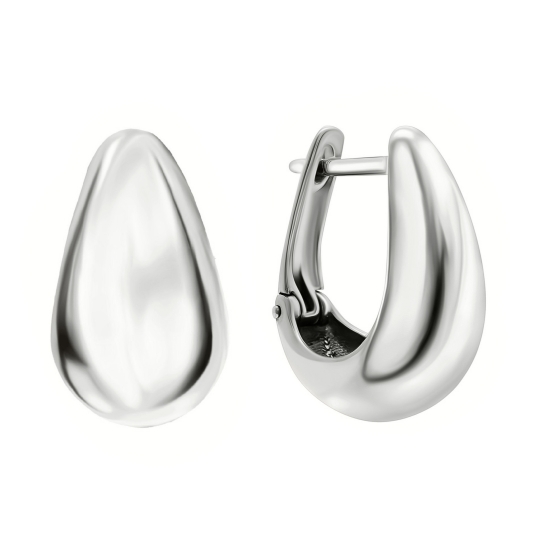 Серьги из серебра с фианитами 