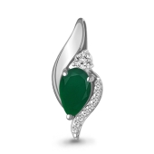 Подвеска из серебра с агатом и фианитами