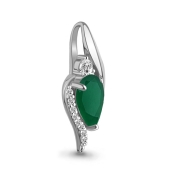 Подвеска из серебра с агатом и фианитами