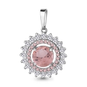 Подвеска из серебра с ювелирными кристаллами и фианитами