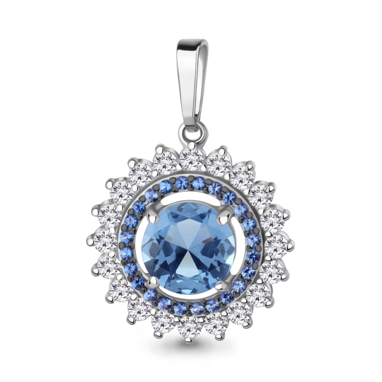 Подвеска из серебра с фианитом "Сердце"