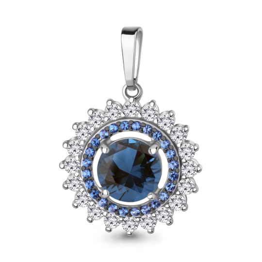 Подвеска из серебра с топазом и фианитами