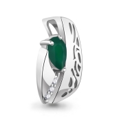 Подвеска из серебра с агатом и фианитами