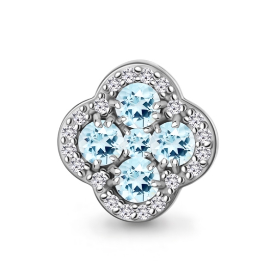 Подвеска из серебра с агатами и фианитами