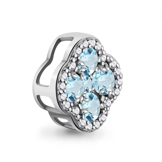 Подвеска из серебра с агатами и фианитами