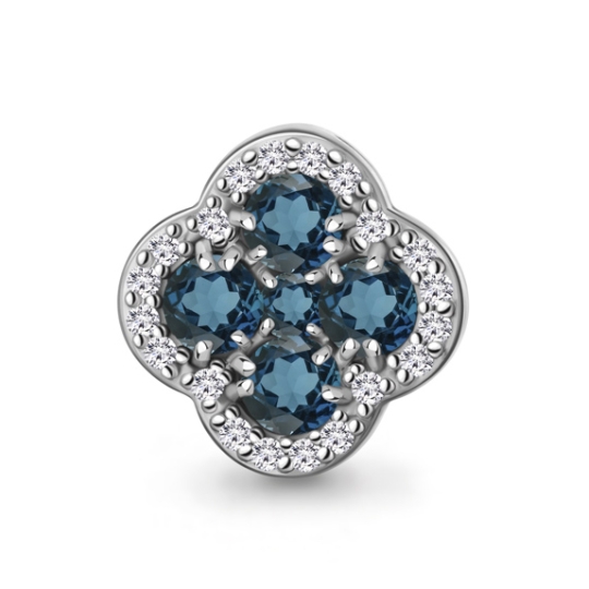 Подвеска из серебра с агатами и фианитами