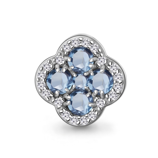 Подвеска из серебра с агатами и фианитами