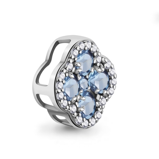 Подвеска из серебра с агатами и фианитами