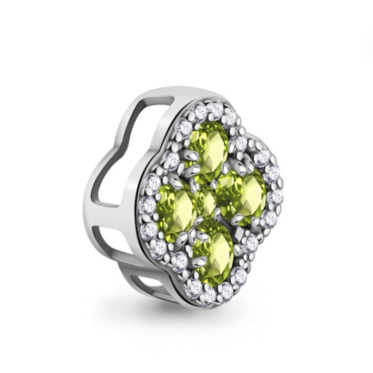 Подвеска из серебра с агатами и фианитами