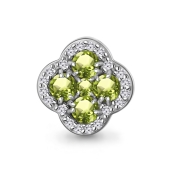 Подвеска из серебра с хризолитами и фианитами