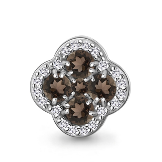 Подвеска из серебра с агатами и фианитами