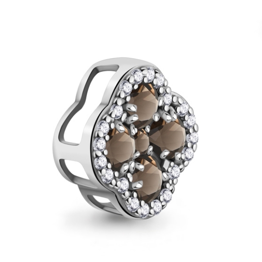 Подвеска из серебра с агатами и фианитами