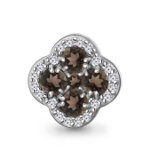 Подвеска из серебра с раухтопазами и фианитами