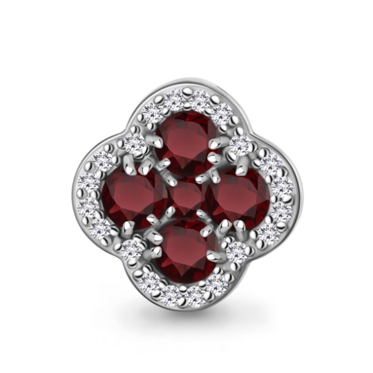 Подвеска из серебра с агатами и фианитами