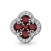 Подвеска из серебра с гранатами и фианитами