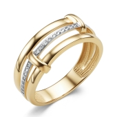 Кольцо из лимонного золота с бриллиантами