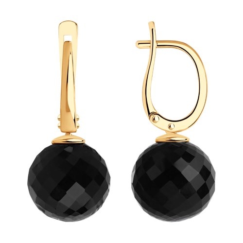 Серьги из золота с бриллиантами и изумрудами