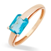 Кольцо из золота с ситаллом топаз Swiss