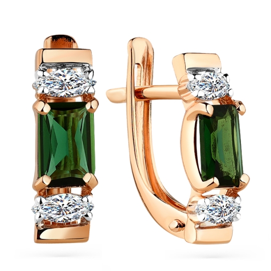 Серьги из золота с нанокристаллами